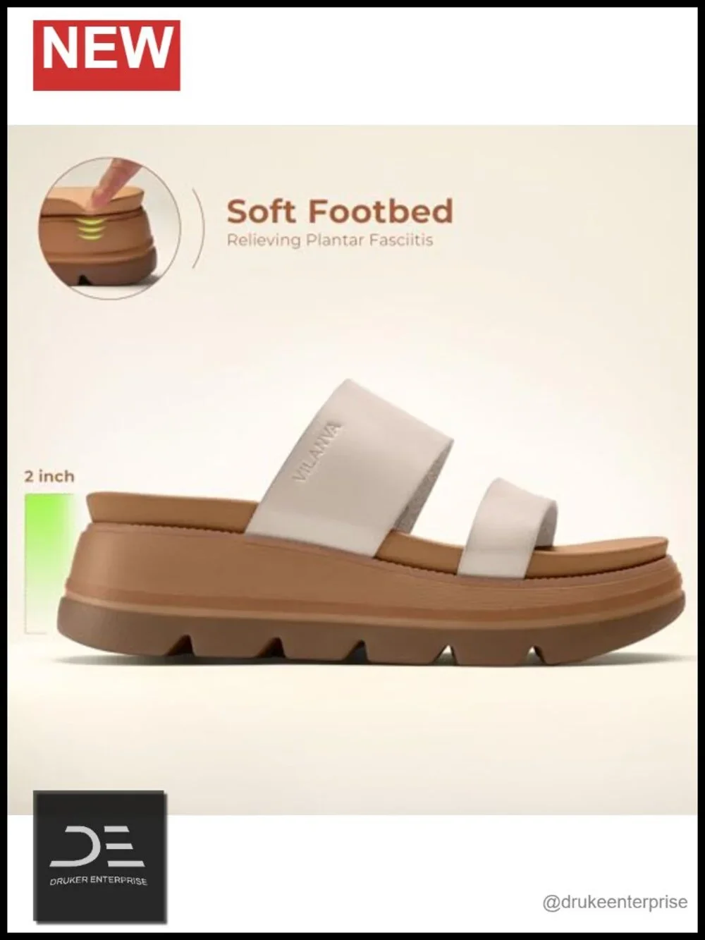 Platform Sandals Wedges Slides Open Toe Chunky Non-Slip EVA Summer Vacation
